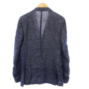 AMI Alexandre Mattiussi シングルスーツ テーラードジャケット パンツ スラックス リネン 46 ネイビー /KH