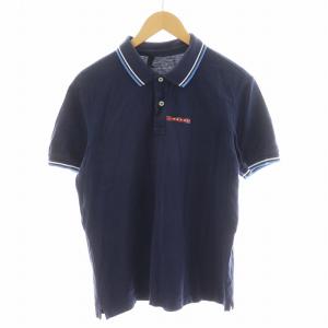 ポロシャツ 半袖 ロゴ 紺 ネイビー /AN40