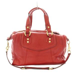 COACH アシュレイ サッチェル ワンショルダーバッグ ハンドバッグ レザー ロゴ チャーム 赤 レッド F19247
