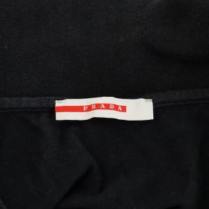 PRADA SPORT ポロシャツ 半袖 バッグデザイン コットン XL 黒 ブラック /AN46