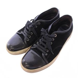 LANVIN ローカットスニーカー シューズ 厚底 スエード 8 黒 ブラック /BB
