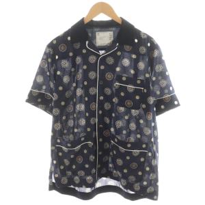 21ss Komon Print Shirt 1 ネイビー 21-02537M