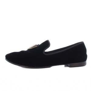 GIUSEPPE ZANOTTI タッセルローファー モカシン ベロア 42 ブラック /KH