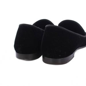 GIUSEPPE ZANOTTI タッセルローファー モカシン ベロア 42 ブラック /KH