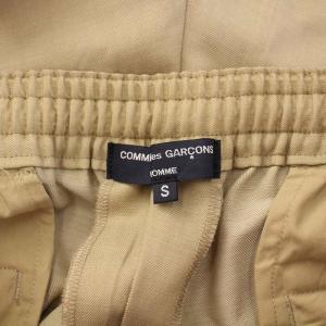 COMME des GARCONS HOMME テーパードパンツ スラックス タック イージー ウエストゴム ウール モヘア混 S ベージュ /BB