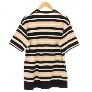 COMME des GARCONS HOMME 24SS Tシャツ 半袖 クルーネック ボーダー柄 S ベージュ 黒 ブラック /BB