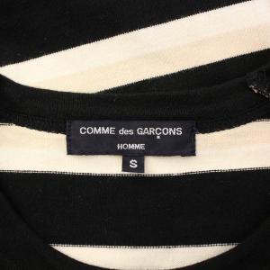 COMME des GARCONS HOMME 24SS Tシャツ 半袖 クルーネック ボーダー柄 S ベージュ 黒 ブラック /BB