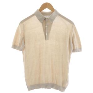 JOHN SMEDLEY ポロシャツ ニット 半袖 M ベージュ CA45550 /RR