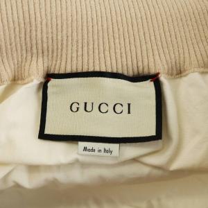 GUCCI シェリーライン フレアスカート ひざ丈 コットン リブ M アイボリー 605594 /AN22