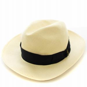 パナマハット 麦わら帽子 中折れ 60 ベージュ /G