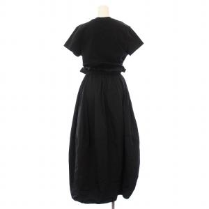 Adam et Rope' 23SS Tシャツドロストドッキングワンピース マキシ ロング 半袖 クルーネック 切替 ウエストゴム