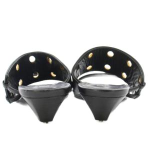 PRADA サンダル レザー ハトメ 38 黒 ブラック /KU