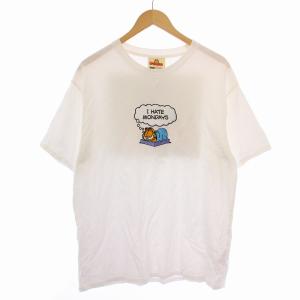 ガーフィールド Garfield Tシャツ カットソー 半袖 クルーネック プリント M 白 WDS-GAF-24-Q2-03