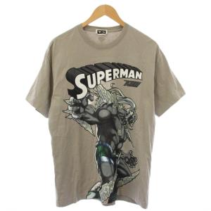 Superman Domsday Tee Tシャツ カットソー 半袖 プリント S グレージュ 25-073-060-0084-2-0