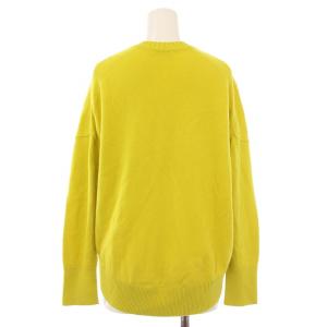 BALLSEY ウールカシミヤクルーネックプルオーバー ニット セーター 長袖 薄手 無地 S 黄緑 ライトグリーン 11-02-95-02621