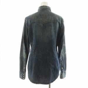 RALPH LAUREN デニムシャツ ブラウス 長袖 2 青 ブルー 4664387WWTN /AN37