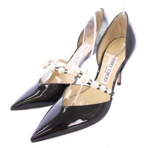 Aurelie85 オーレリー85 ストラップパンプス ポインテッドトゥ ハイヒール Vカット パテントレザー