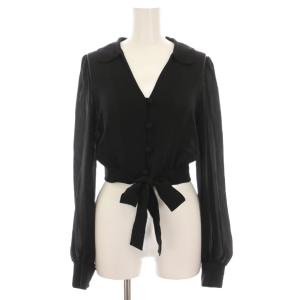 シャツ ブラウス ショート丈 長袖 38 黒 231E A02140537 /YM