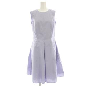 ワンピース ノースリーブ Aライン ひざ丈 38 薄紫 ライトパープル 720EFJ /HN