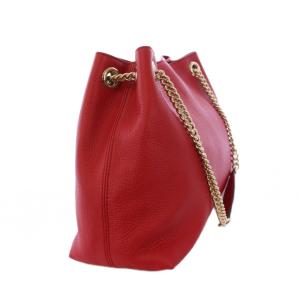 GUCCI ソーホー チェーントートバッグ インターロッキングG レッド 536196