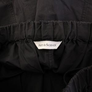 ARTS&SCIENCE 23SS コットンナイロンイージーパンツ ワイド ウエストゴム 3 黒 ブラック 0231-U3023-5004