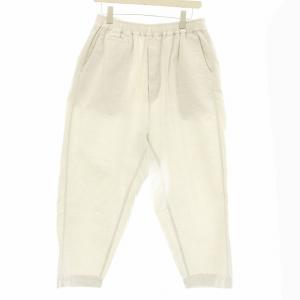 イージーパンツ ワイド ヘリンボーン柄 ジップフライ 3 白 ホワイト 001-U393-148 /KU