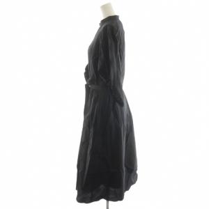 MACKINTOSH LONDON ワンピース ロング丈 5分袖 リボン付き 38 黒 ブラック G5J06-160-09 /AN46