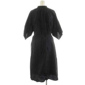 MACKINTOSH LONDON ワンピース ロング丈 5分袖 リボン付き 38 黒 ブラック G5J06-160-09 /AN46