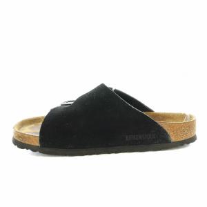 BIRKENSTOCK チューリッヒ ソフトフットベッド サンダル スエード ベルト 39 黒 ブラック /KU