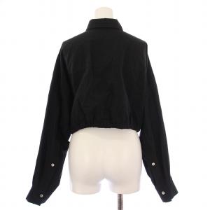 Ujoh STUDIOUS別注 クロップドシャツ ブラウス 長袖 レギュラーカラー ショート丈 2 黒 ブラック
