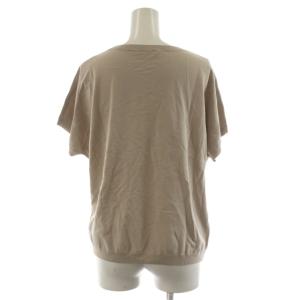 23区 25SS レーヨンポリエステルストレッチ プルオーバー ニット カットソー 半袖 38 ベージュ KR23GM0454