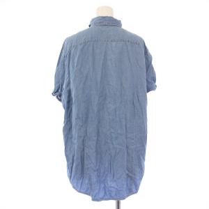 Acne Studios シャツ ブラウス 半袖 レギュラーカラー 無地 34 青 ブルー /BB