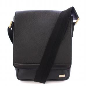 ショルダーバッグ レザー ロゴ 黒 ブラック /BB