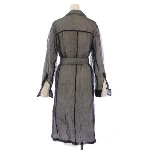 DRIES VAN NOTEN シャツワンピース シアー シルク 38 ブラック ホワイト