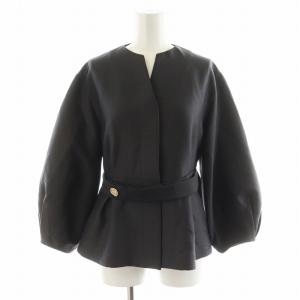 クリアダブルクロス ベルテッドペプラムブラウス 36 グレー 4110700200