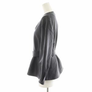 ebure クリアダブルクロス ベルテッドペプラムブラウス 36 グレー 4110700200