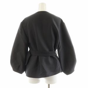 ebure クリアダブルクロス ベルテッドペプラムブラウス 36 グレー 4110700200