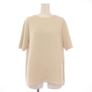 Crepe Combo クレープコンボ カットソー 半袖 クルーネック ニット 切替 無地 S ベージュ