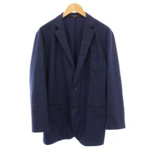 テーラードジャケット ブレザー アウター シングル 千鳥格子 ウール LL 紺 ネイビー 黒 ブラック