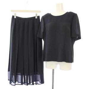 セットアップ カットソー 半袖 スカート プリーツ ロング 13 紺 SV-0002180 /TK