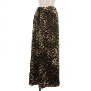 22AW マットサテンレオパ スカート ロング レオパード ヒョウ柄 茶 黒 白 22060440002140