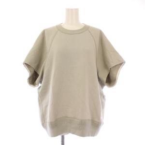 吊り裏毛ロゴショートスリーブ スウェット トレーナー 半袖 クルーネック フレンチスリーブ ストレッチ