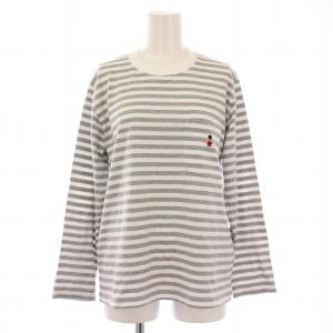 Buckingham Bear Tシャツ ロンT カットソー 長袖 クルーネック ストレッチ 刺繍 ボーダー柄