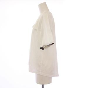 BLUE LABEL CRESTBRIDGE Tシャツ カットソー 半袖 クルーネック チェック柄 切替 ストレッチ 38 白 ホワイト /BB