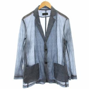 シャツジャケット テーラードジャケット シアー ナイロン 長袖 48 紺 ネイビー グレー 2071374