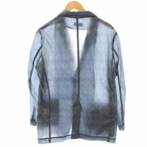 BARNEYS NEW YORK シャツジャケット テーラードジャケット シアー ナイロン 長袖 48 紺 ネイビー グレー 2071374