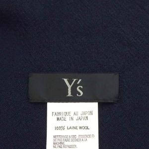 Y's ヨウジヤマモト マフラー フリンジ ストライプ柄 ウール カーキ 紺 ネイビー 赤 レッド MZ-L02-181