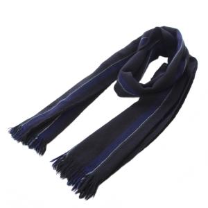 ヨウジヤマモト マフラー メンズ ストライプ柄 黒 ブラック 紺 ネイビー 緑 グリーン /BB