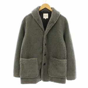 エコファー ジャケット ボア ショールカラー M グレー OK701M /KU