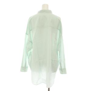 Spick&Span 25SS ガーメントダイカシュクールシャツ ブラウス 長袖 保存袋付き F 緑 グリーン 25050200204010
